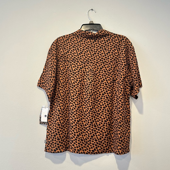 Vans Wild Woven Argan Oil Cheetah print Button Up Shirt, Size L - Picture 9 of 13